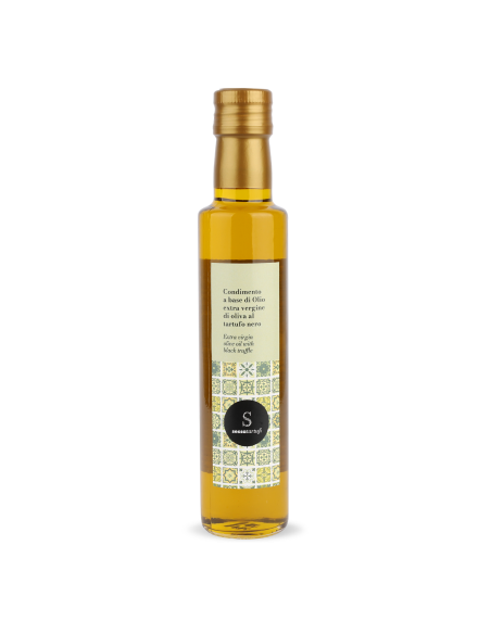Extra virgin olive oil with black truffle